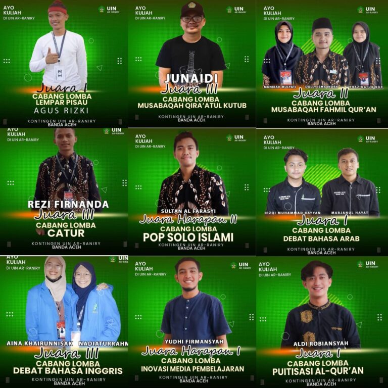 PKM II PTKIN se-Sumatra, UIN Ar-Raniry Raih Gelar Juara di 10 Cabang Perlombaan