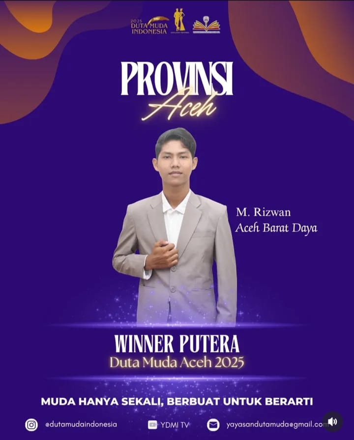 Mahasiswa Kesejahteraan Sosial UIN Ar-Raniry Sabet Gelar Winner Putera Duta Muda Aceh 2025